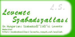 levente szabadszallasi business card